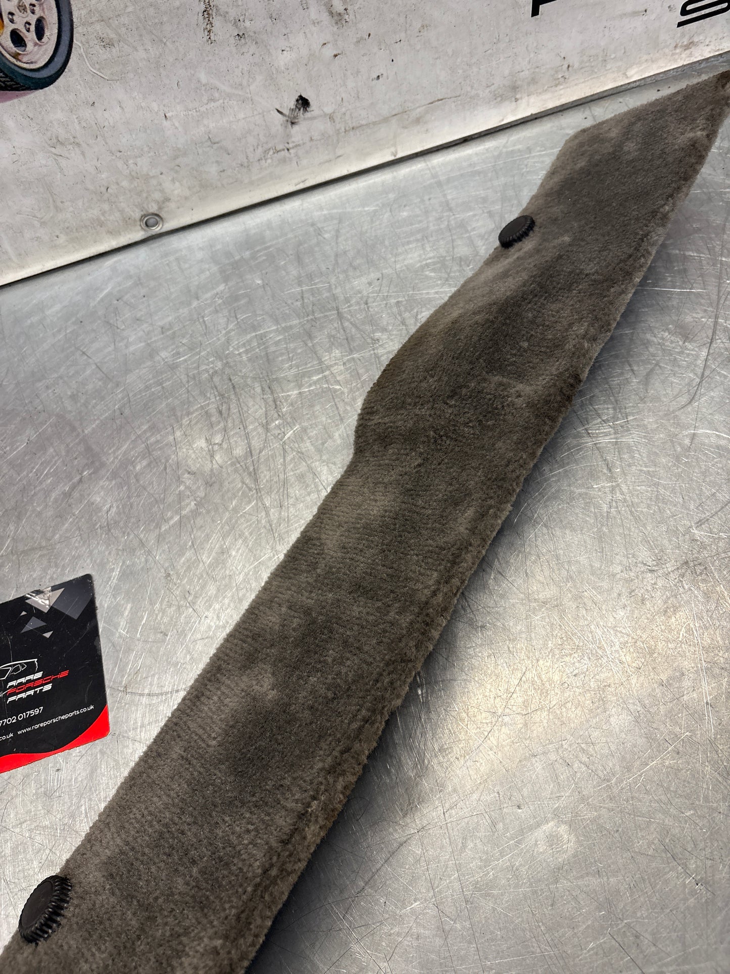 Porsche 928 grey carpeted Tool kit panel cover, used 92855118106