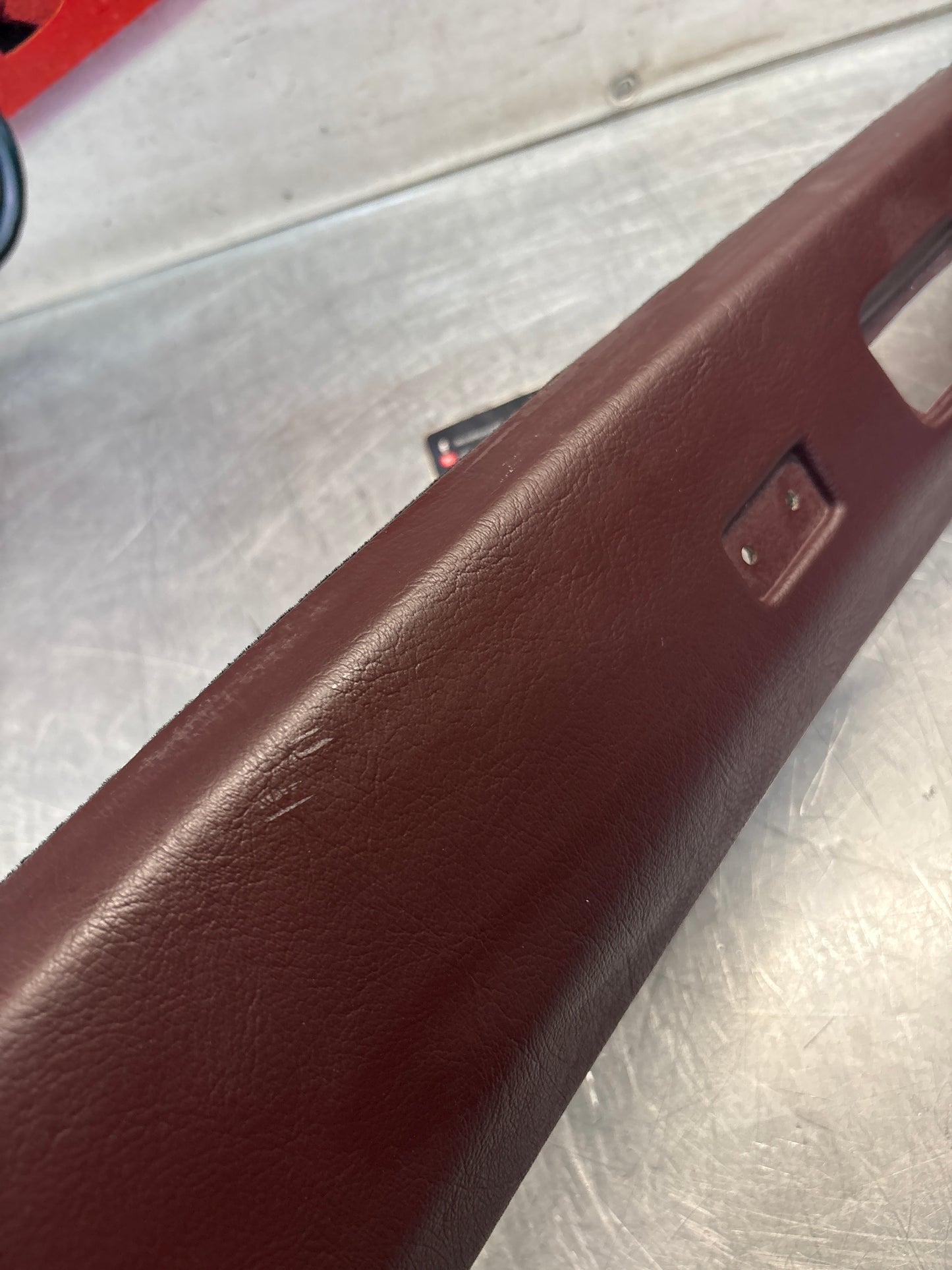 Porsche 944 / 968 front windshield panel trim, used, burgundy 94455503700