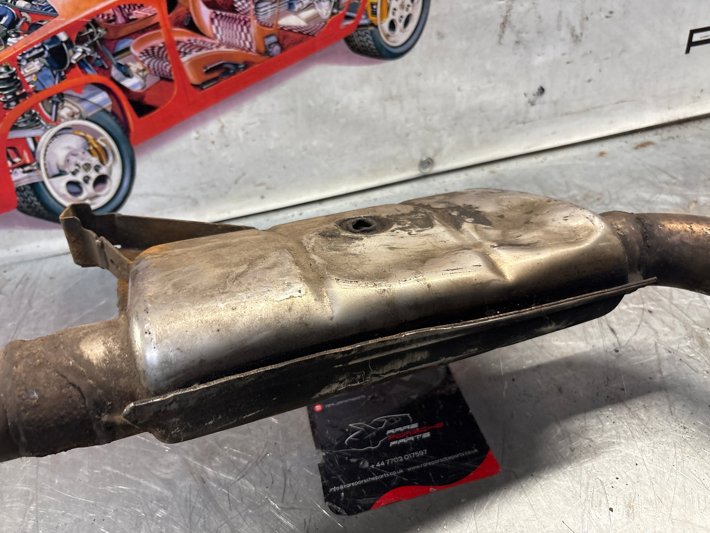 Porsche 928 S4 right middle silencer, used 92811109403