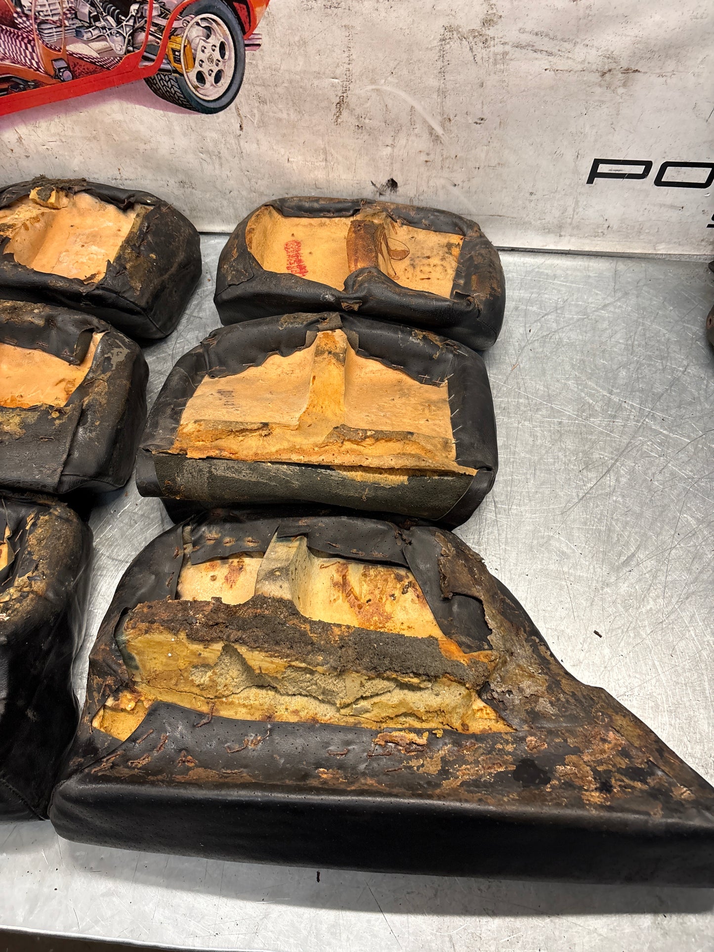 Porsche 928 black leather rear seat set, used