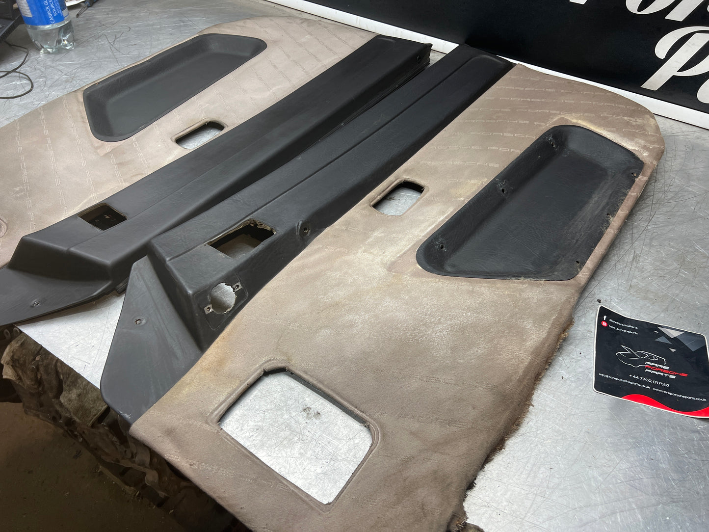 Porsche 924 944 -85.5 pair of Used RHD Porsche scripted door cards, 478867011 / 478867012 used spares or repairs