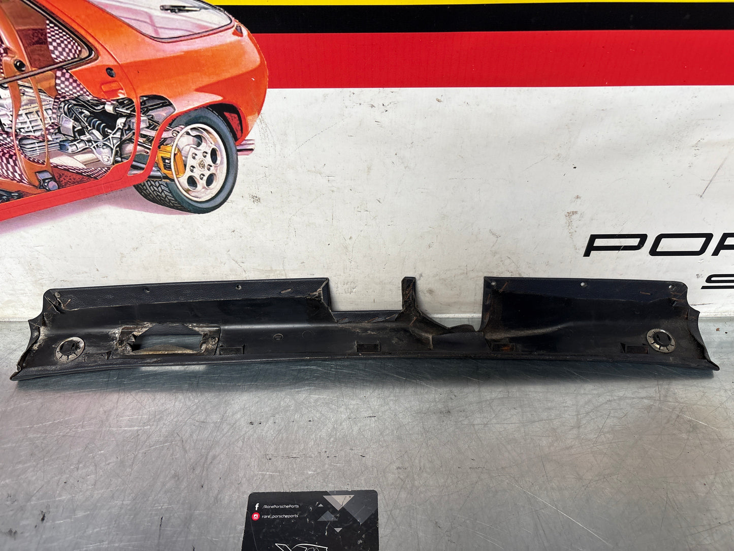 Porsche 928 tailgate interior trim, used, marine blue 92855504705