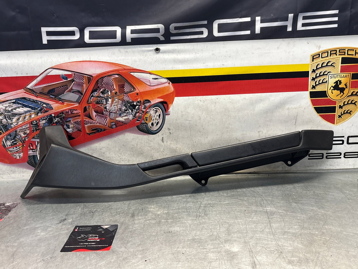 Porsche 928 black door armrest, right, off side, 92855510203, used