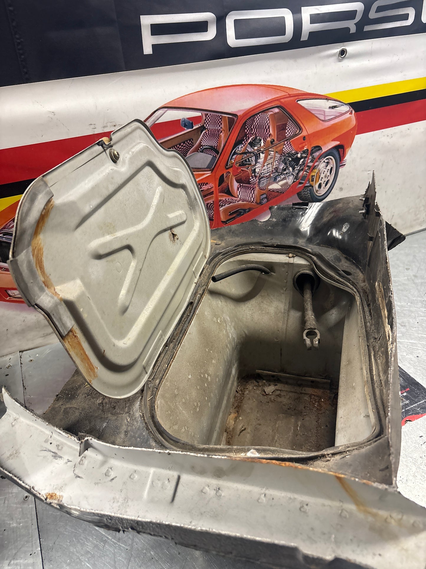 Porsche 928 Battery tray cut, 92850180502 used