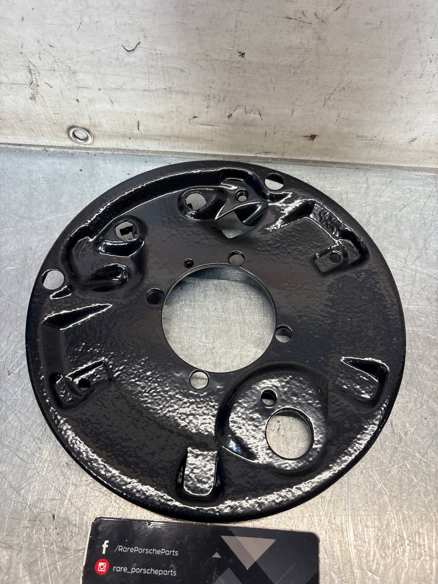 Porsche 924 rear right brake dust shield, refurbished 113609440E