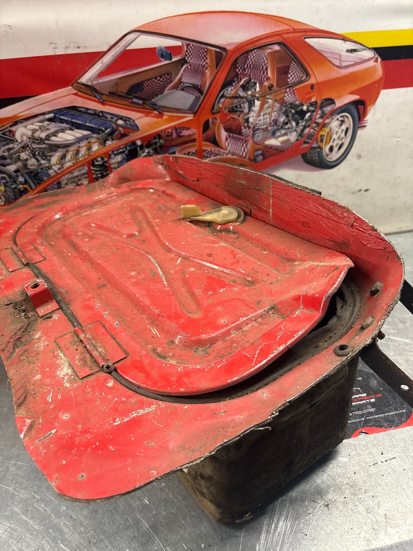 Porsche 928 Battery tray cut, 92850180502 used