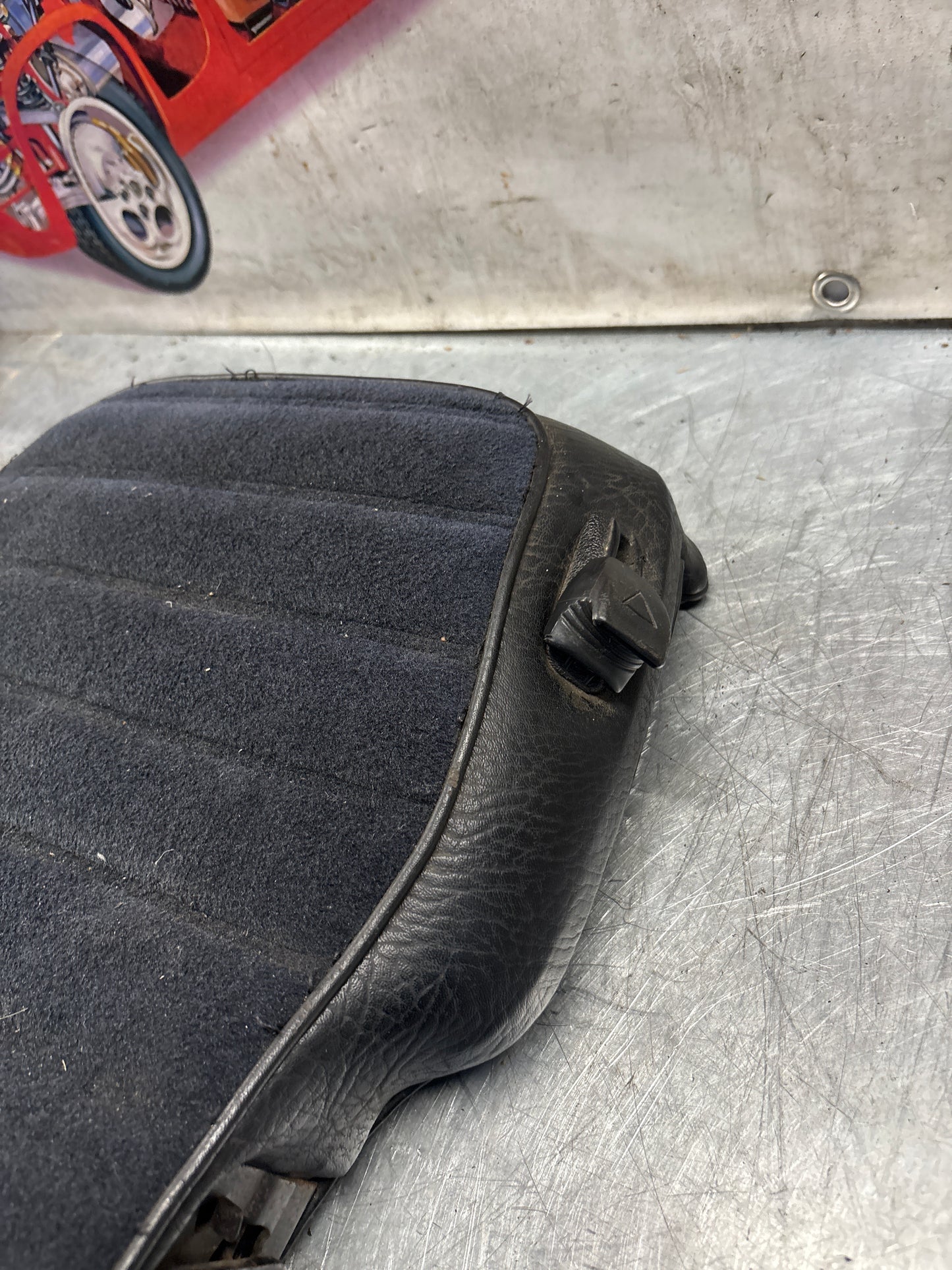 Porsche 928 rear left seat backrest, black, leather-velour used 92852203752