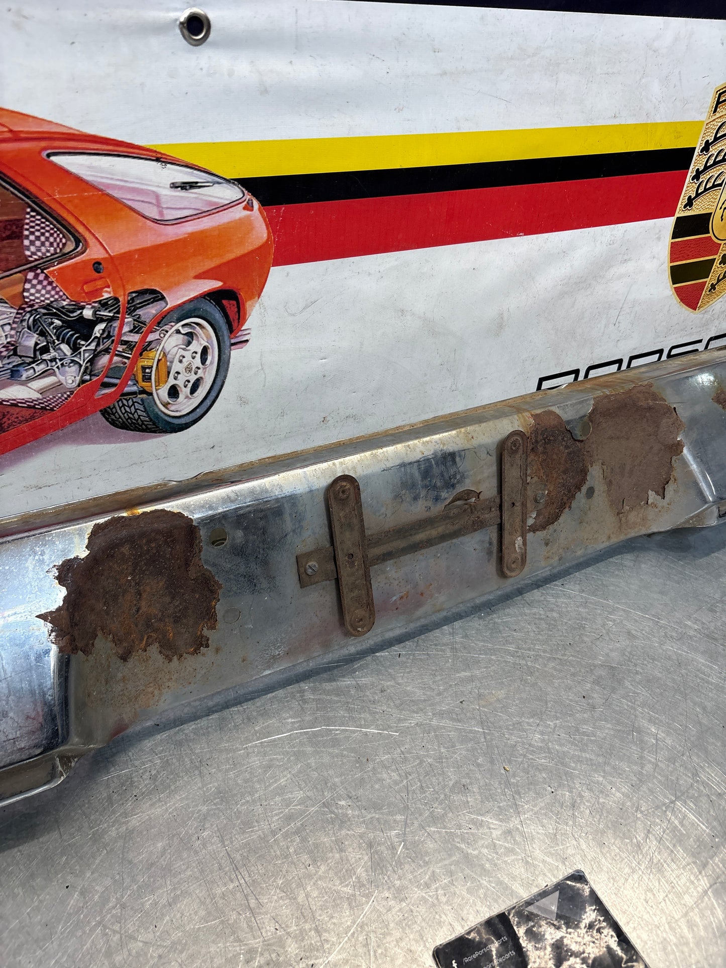 Porsche 914 chrome rear bumper, used 91450501910