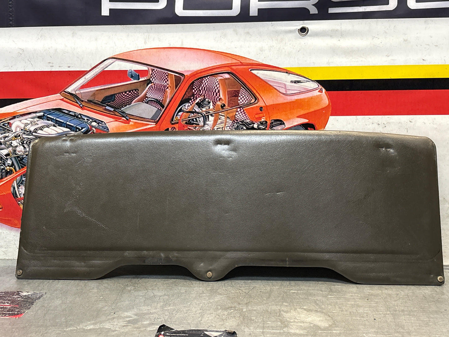 Porsche 928 sun roof headliner trim, greyish green, used 92856406950QC2