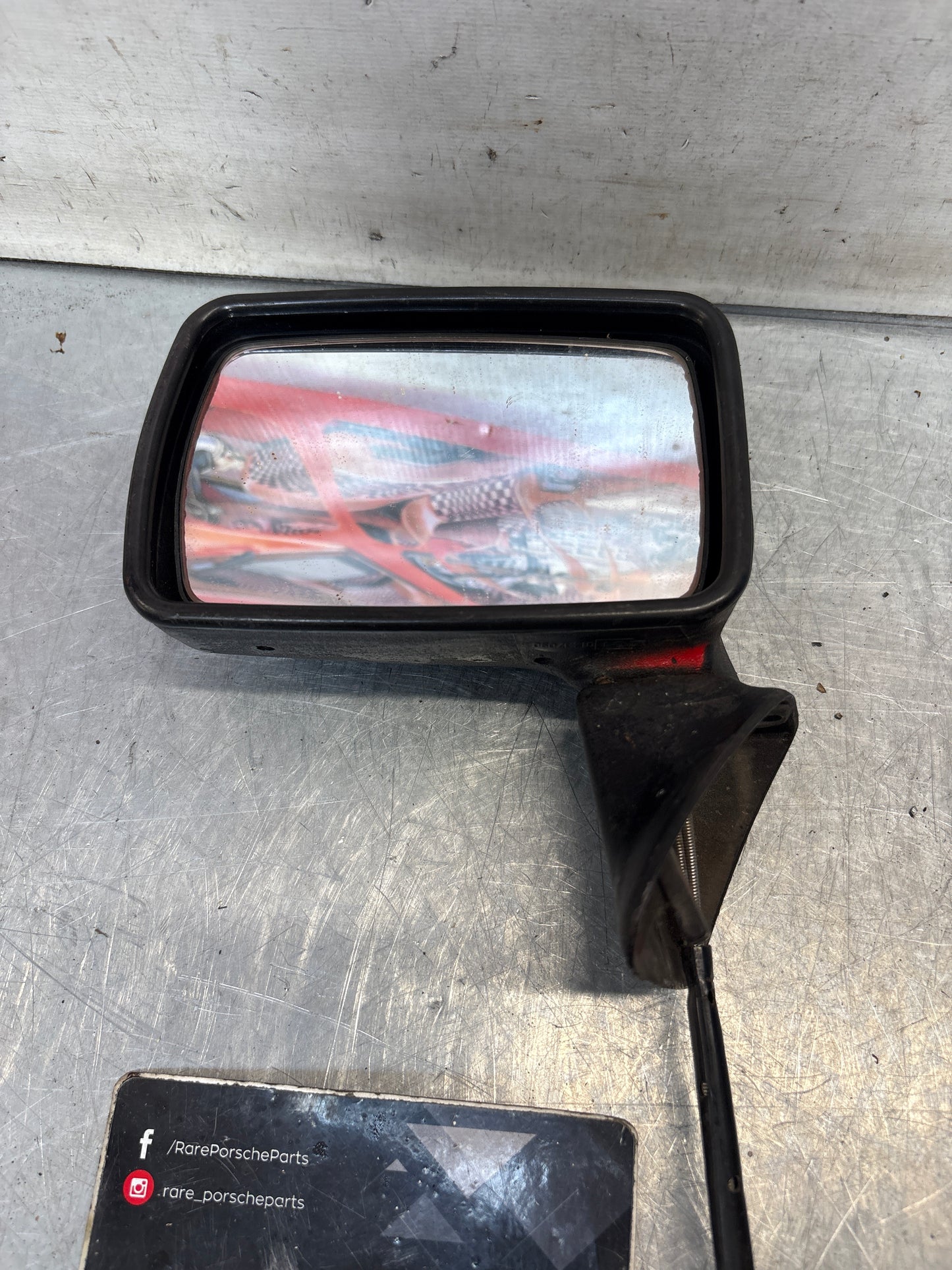 Porsche 924 early left side mirror, used