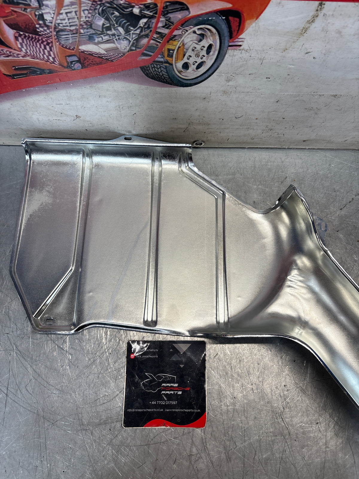 Porsche 928 S / S4 rear heat shield protection plate, refurbished 92850493204
