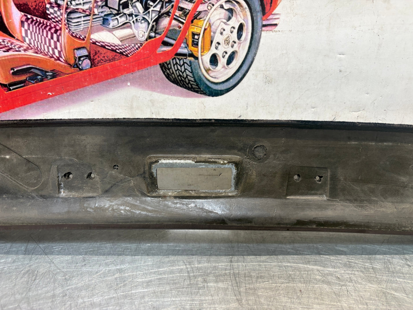 Porsche 924 944 -85.5 front roof / sun visor trim, brown 477867511, used