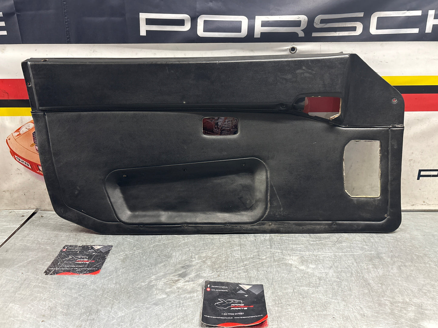 Porsche 944 left side Black door card, used 94455501701
