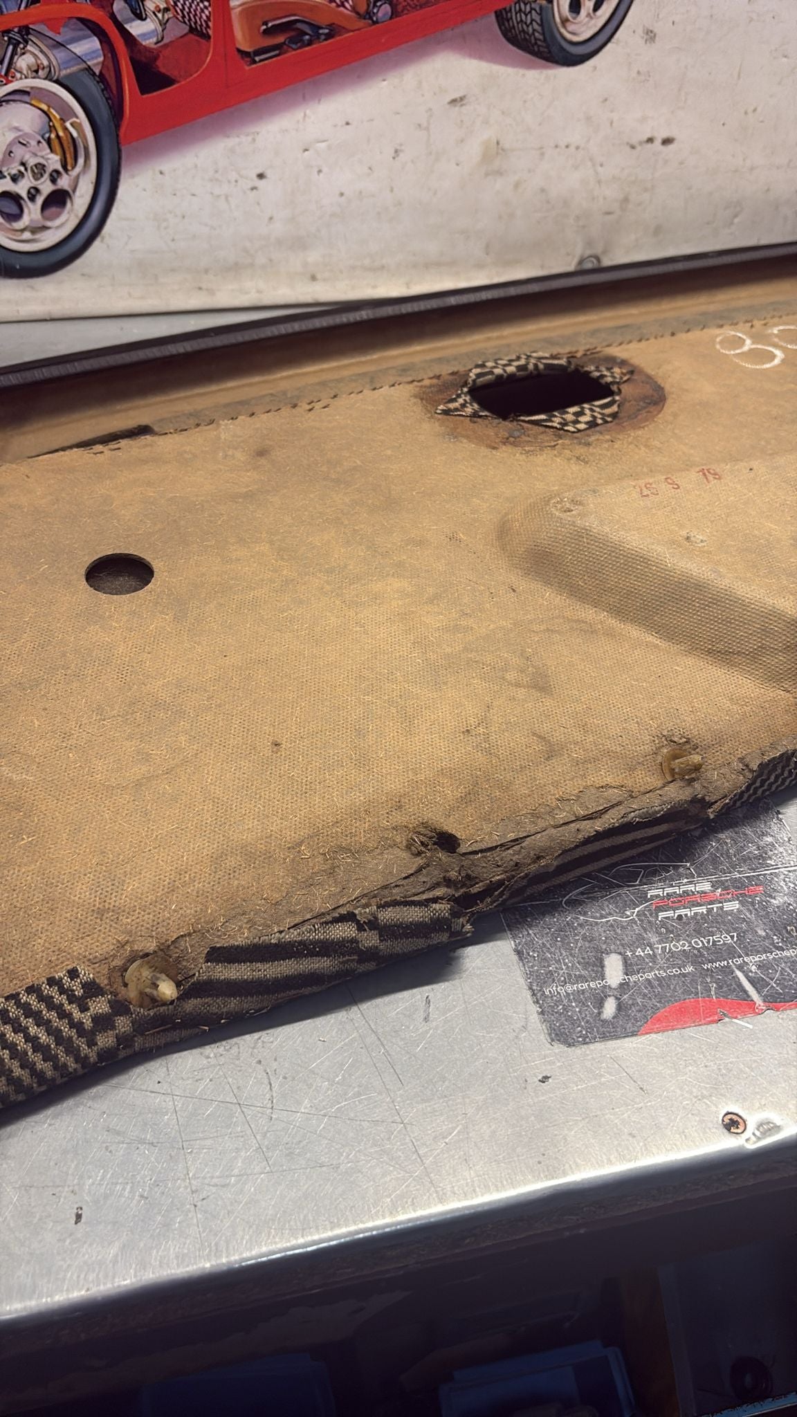 Porsche 924 / 944 early left Used door card, black, LHD 477867011