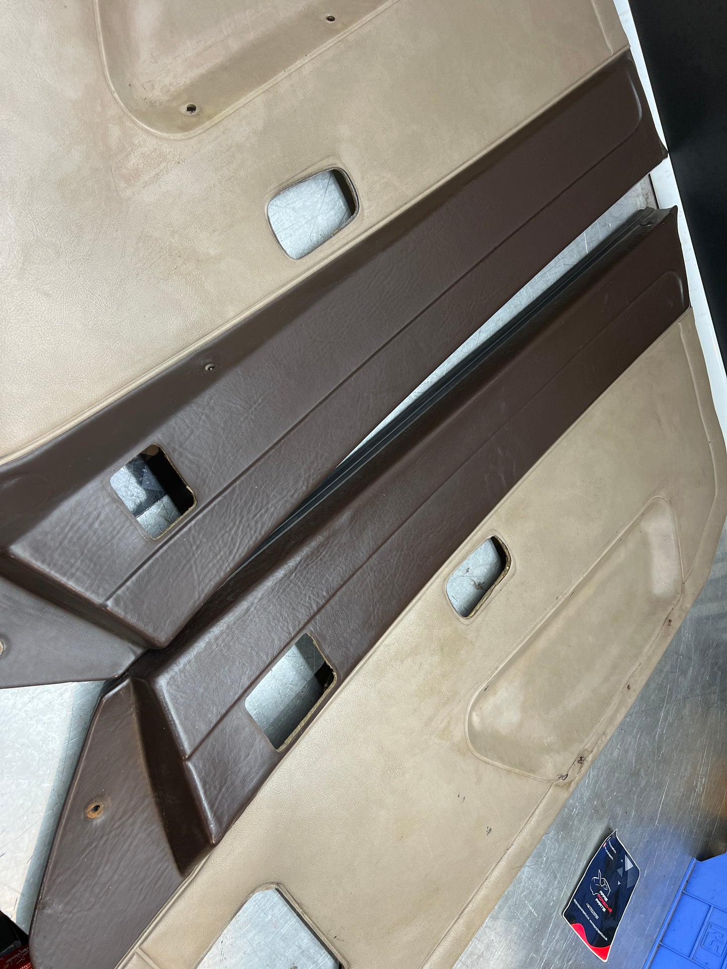 Porsche 924 944 -85.5 pair of Used RHD Porsche brown / beige  / cream door cards, 478867011 / 478867012 used condition