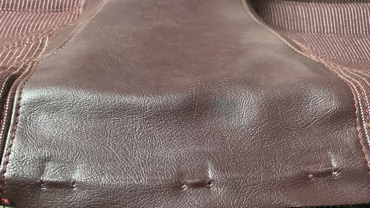 Porsche 944 924S refurbished rear seat, burgundy/white pinstripe