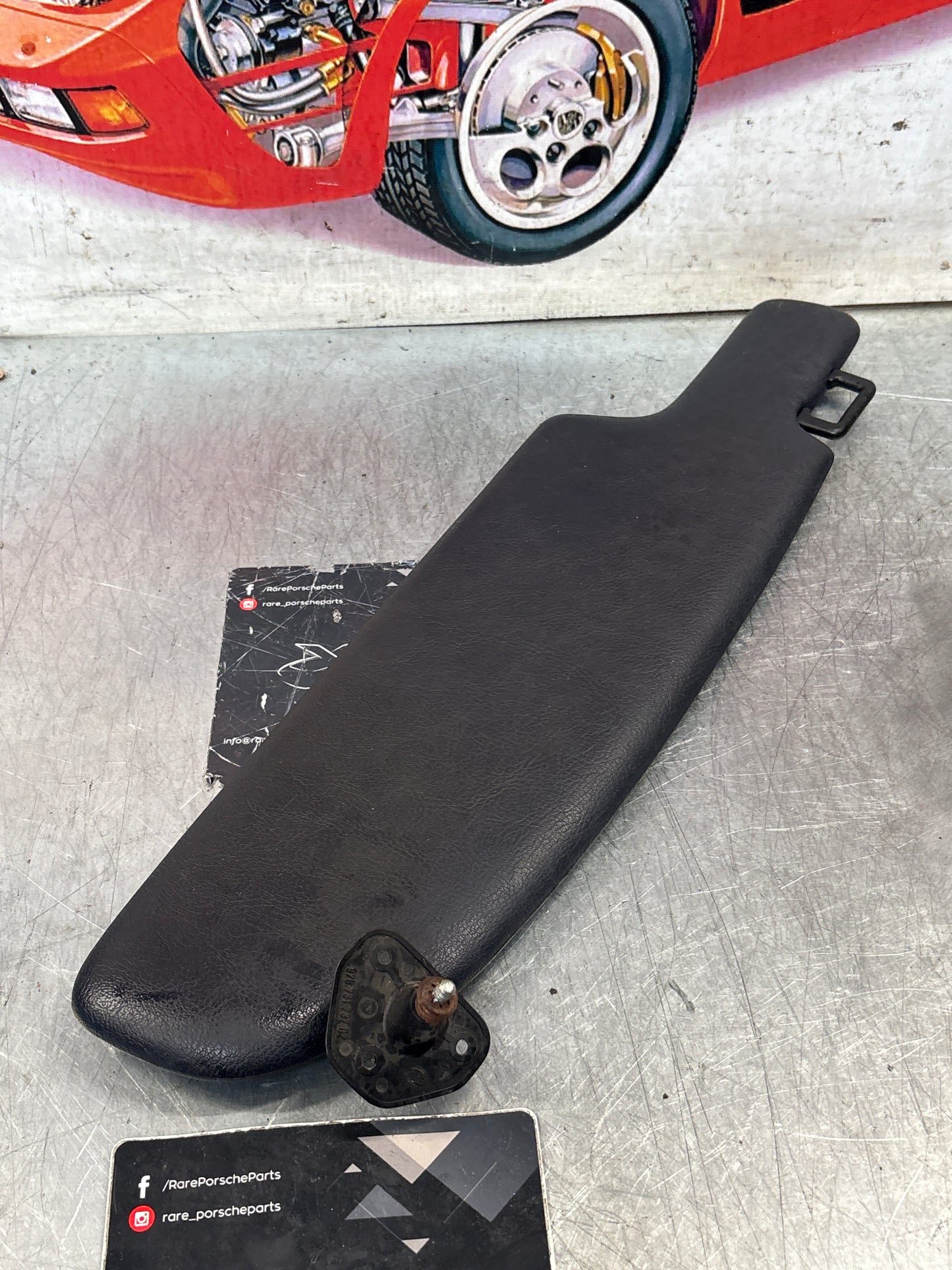 Porsche 928 Marine blue sun visor with mirror, used left 92873123702