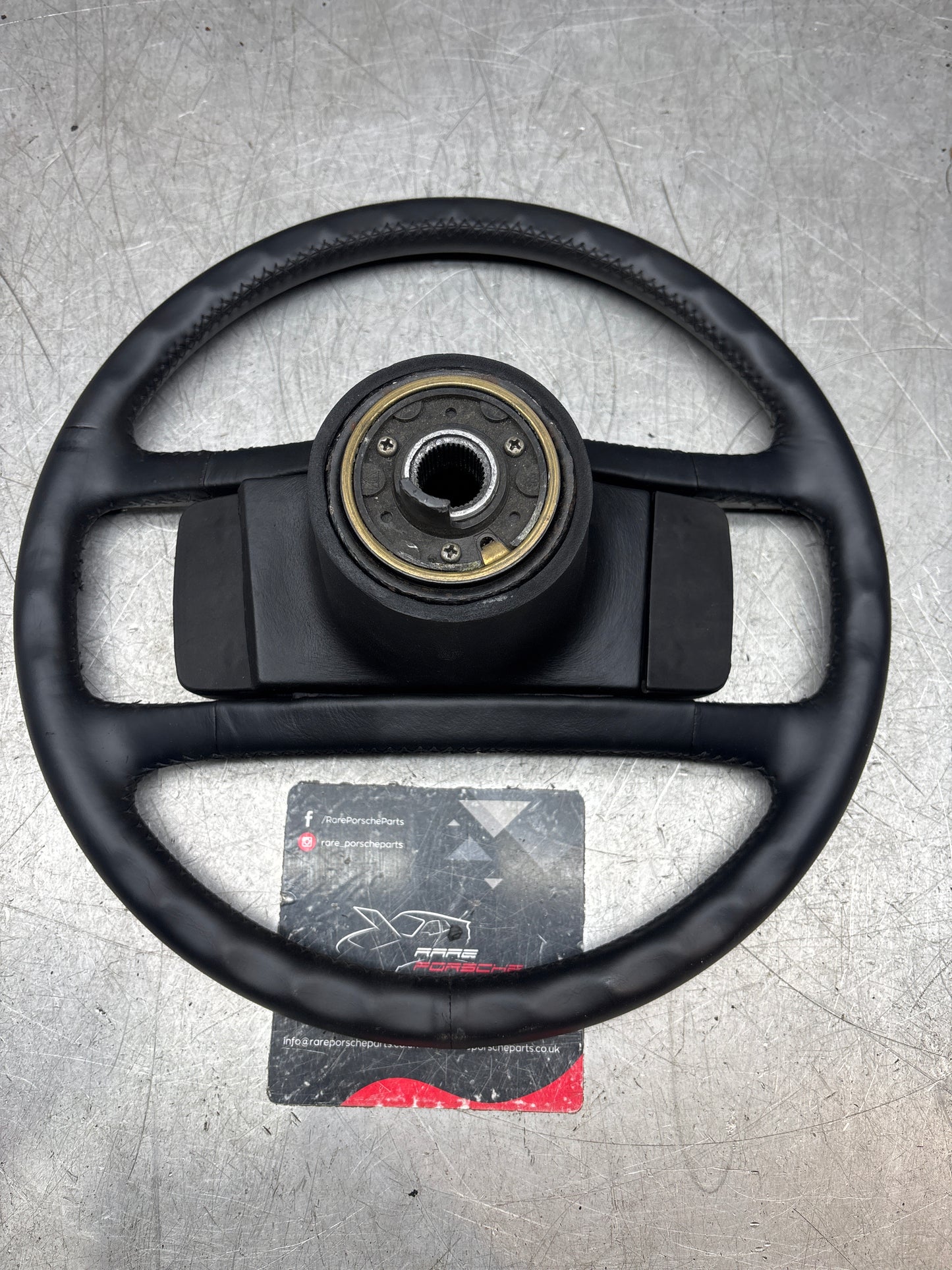 Porsche 928 black steering wheel 380mm 92834708402, used