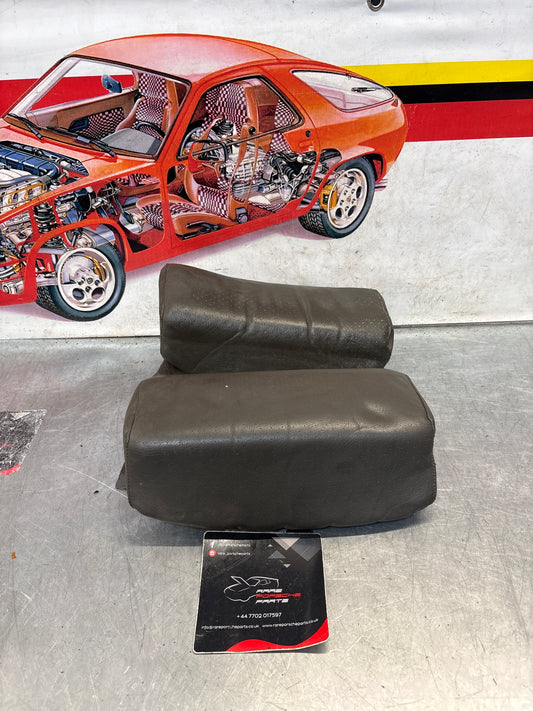 Porsche 928 rear left seat upper and middle cushion, leather, greyish green, used 92852204550 / 92852208751