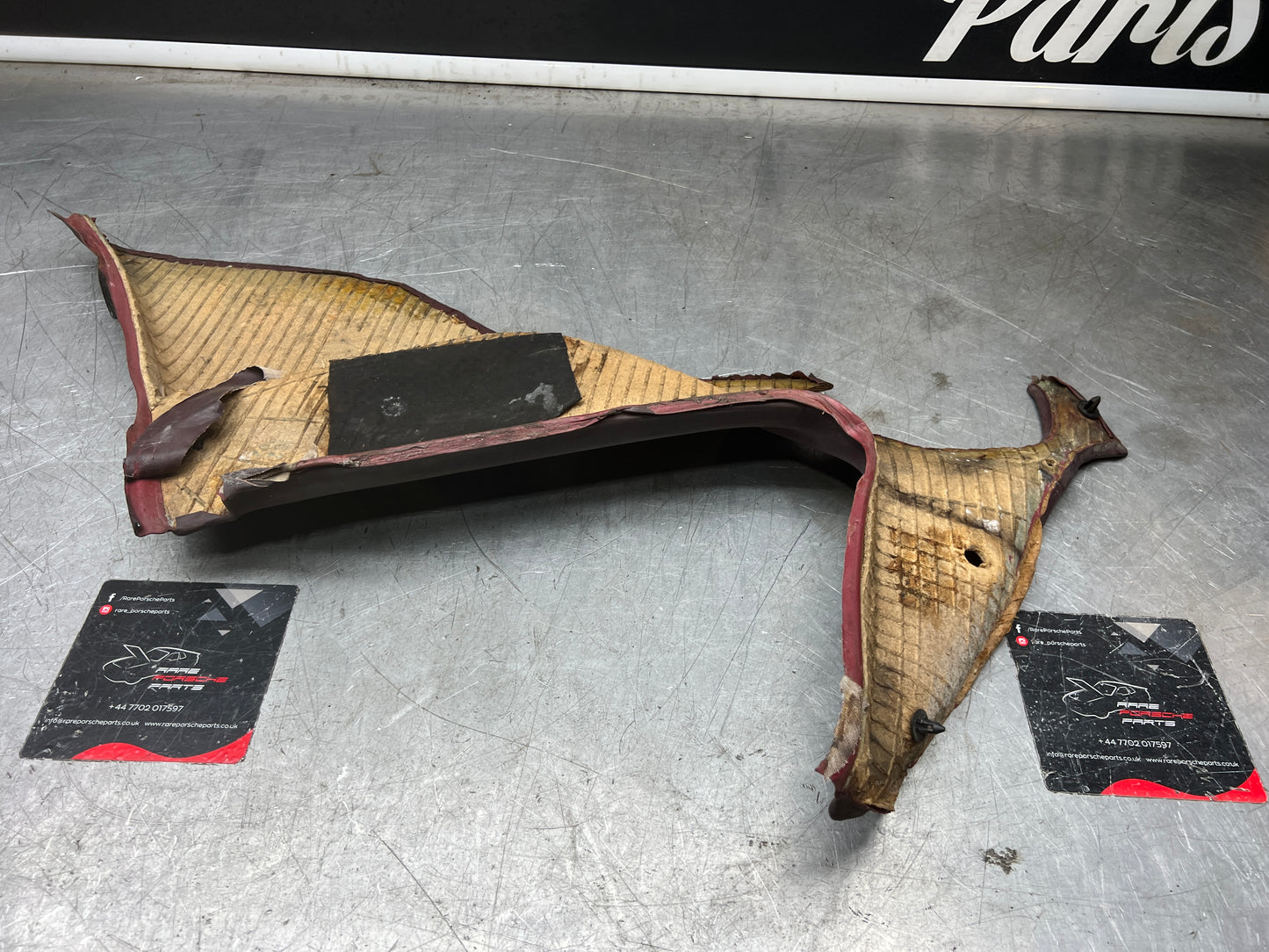 Porsche 944 burgundy rear interior C Post trims/cards. Quarter panel trim used 94455502101 94455502201