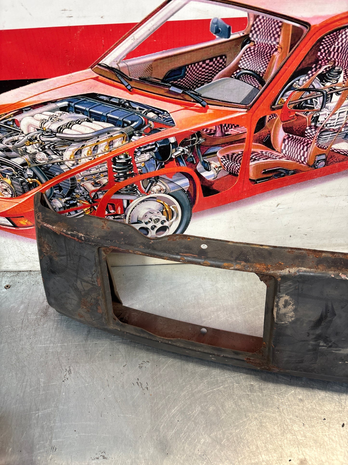 Porsche 914 front bumper, used 91450591010 / 91450500910