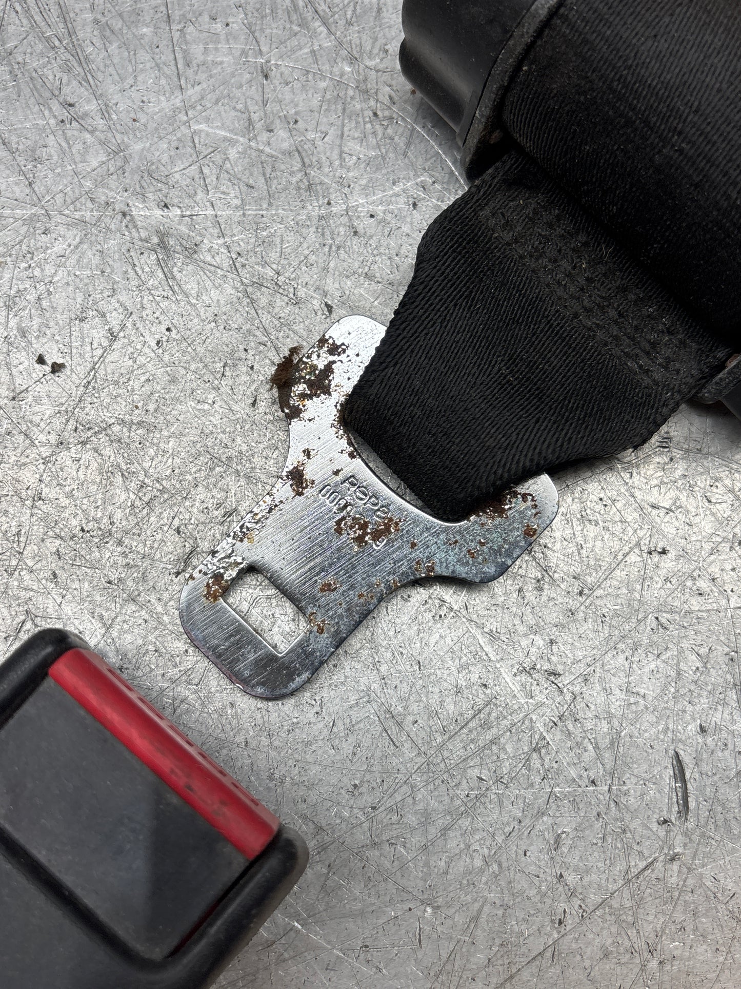 Porsche 924 944 2 point rear seat  belt with buckle 477857787C used