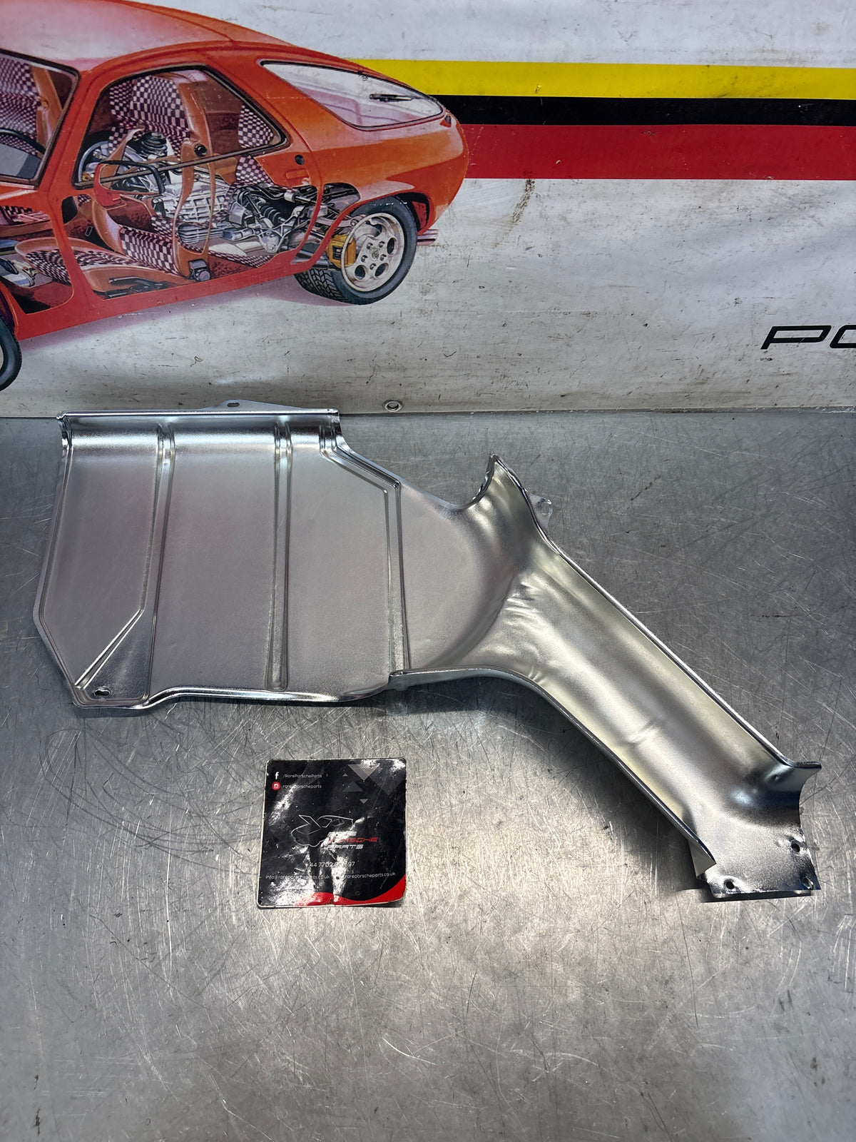 Porsche 928 S / S4 rear heat shield protection plate, refurbished 92850493204