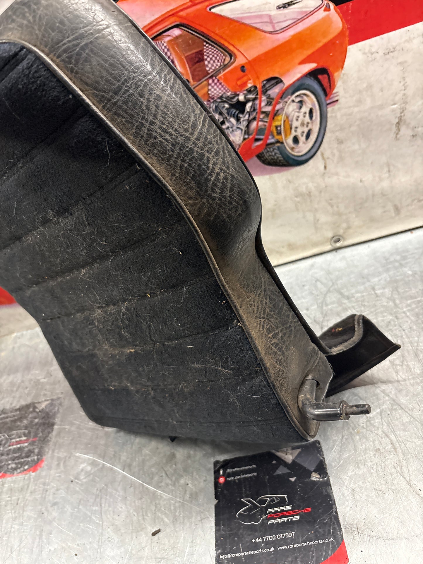 Porsche 928 rear right seat backrest, black, leather-velour used 92852203852