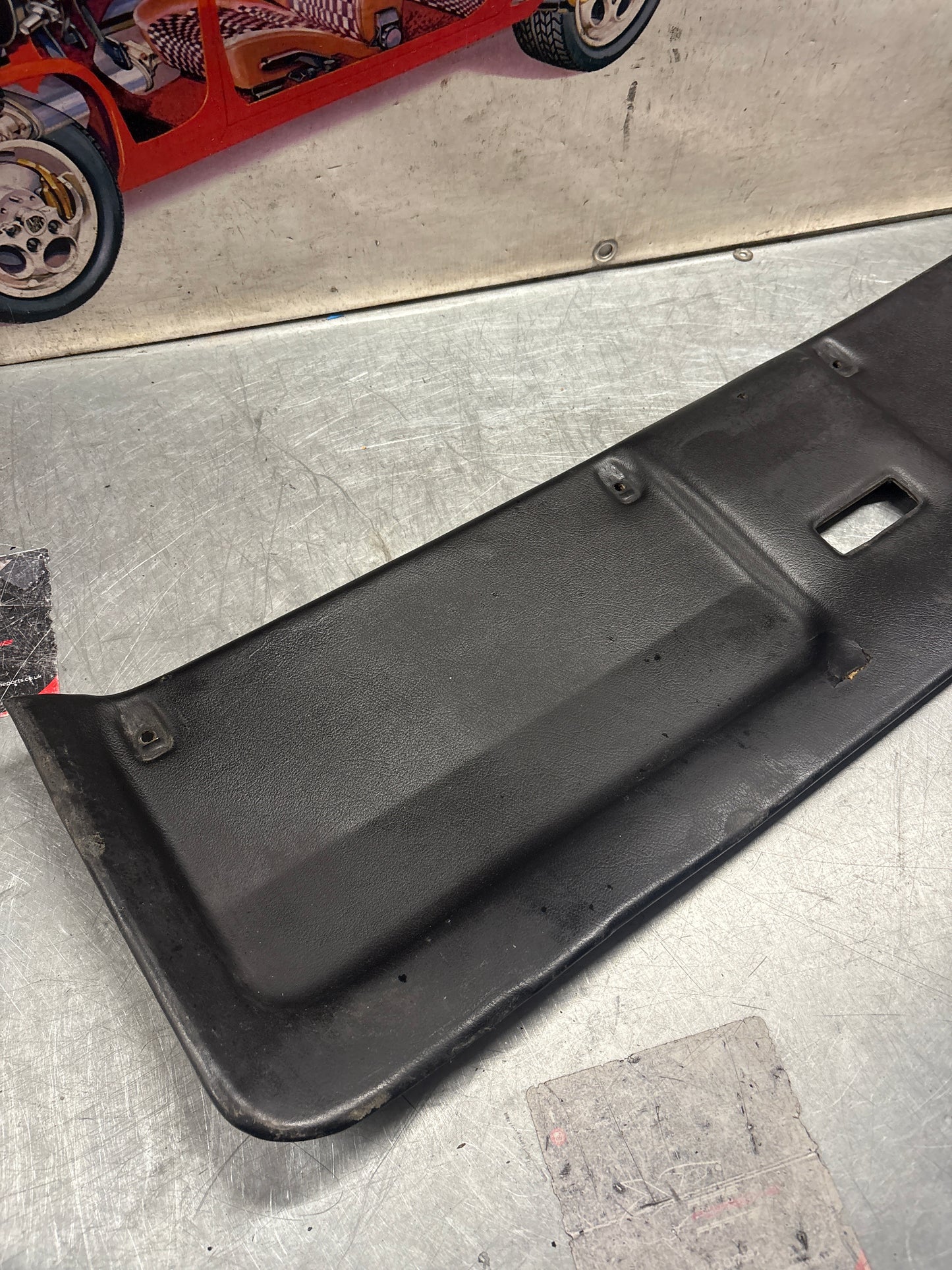 Porsche 928 sunroof mechanism cover trim, used, black 92855552702