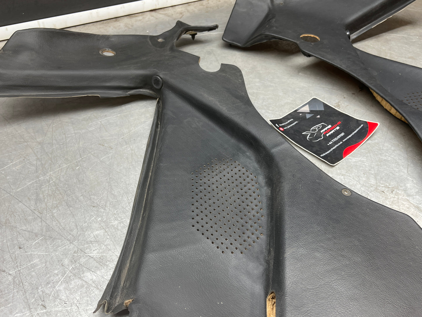 Porsche 944 black rear interior C Post trims/cards. Quarter panel trim used 944555021 944555022