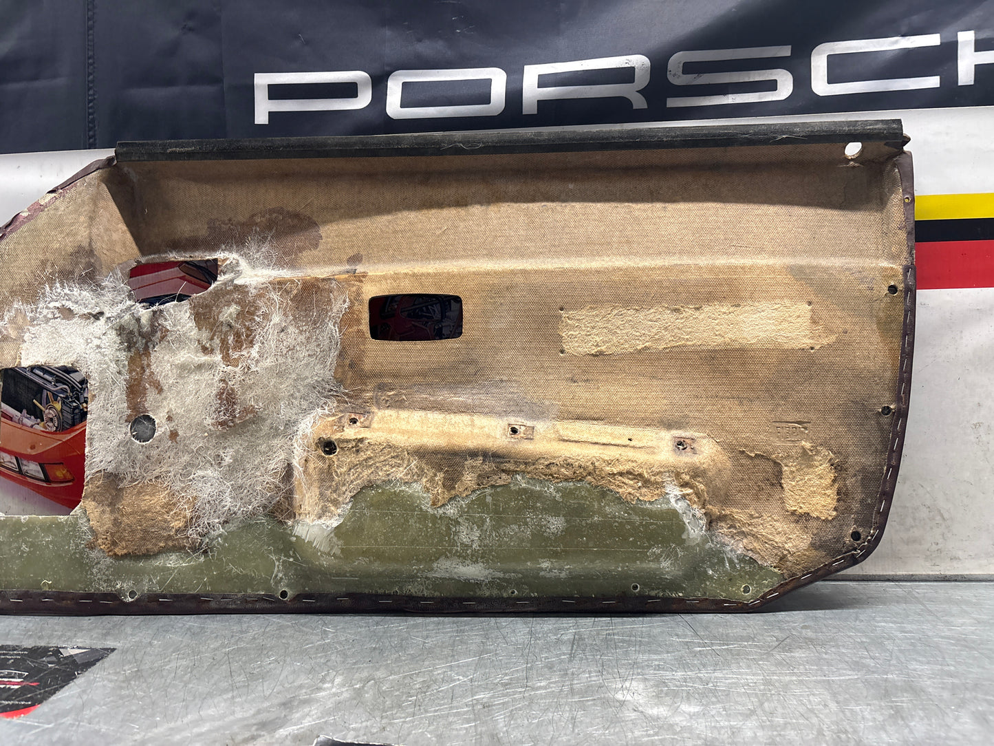 Porsche 944 left burgundy  door card for late cars from 85.5 944555017