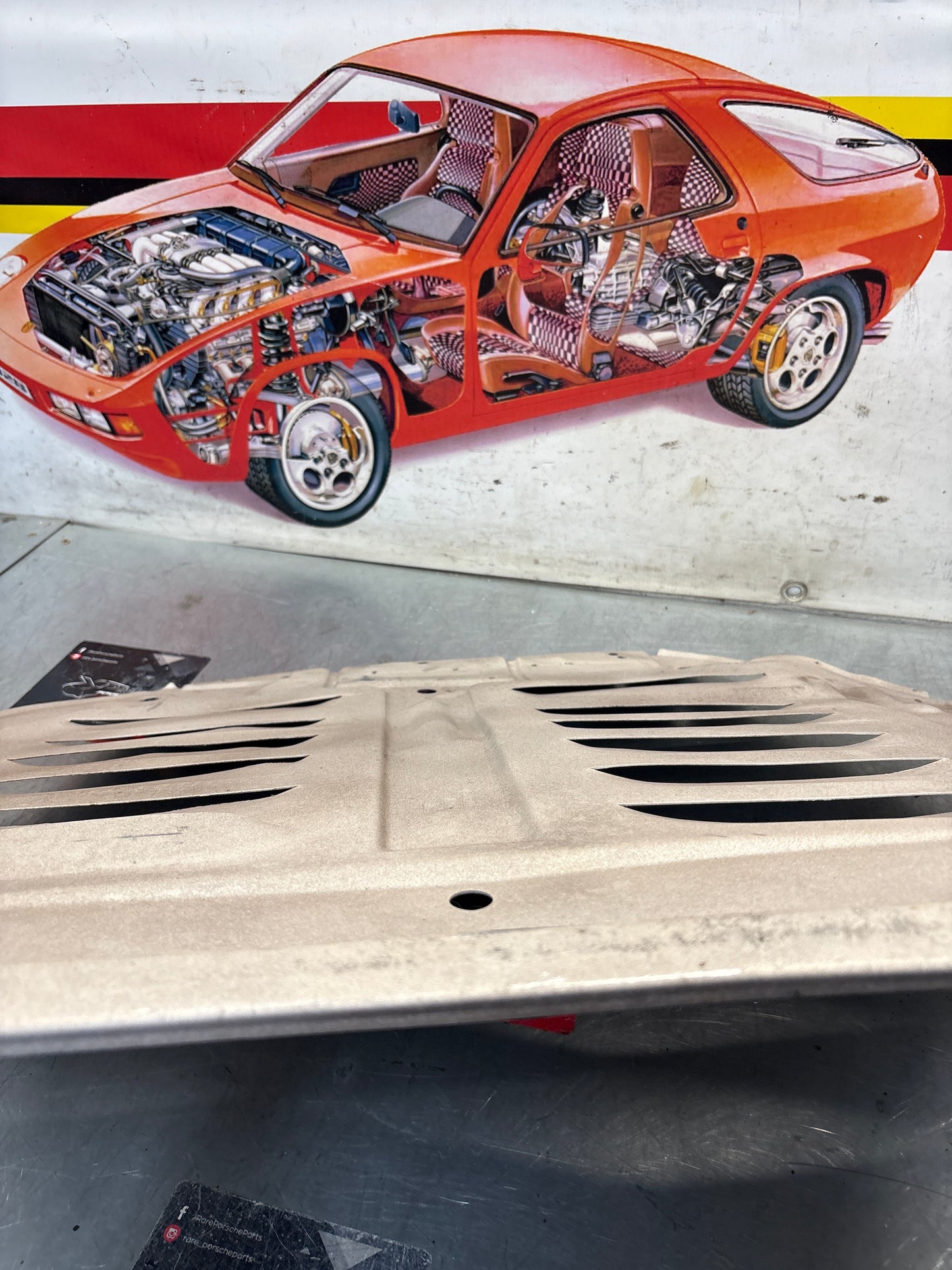 Porsche 944 engine tray / belly pan / undertray used. Aluminium. refurbished 94434116101