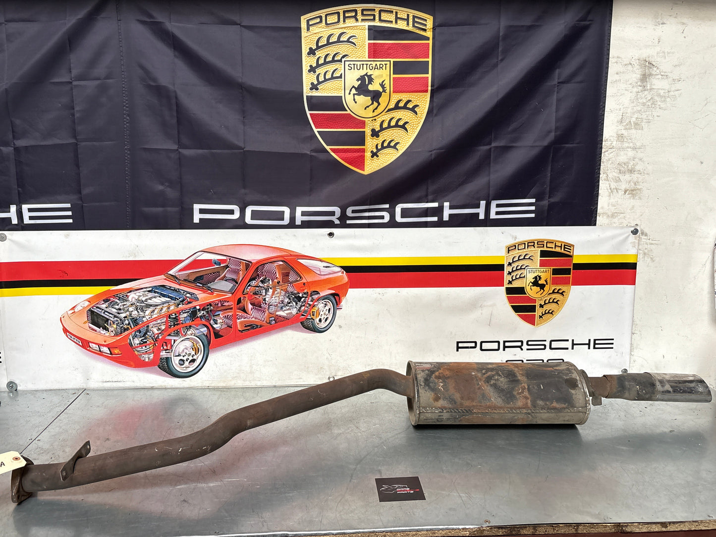 Porsche 944 2.5 N/A Bischoff exhaust system rear muffler, used 94411108301