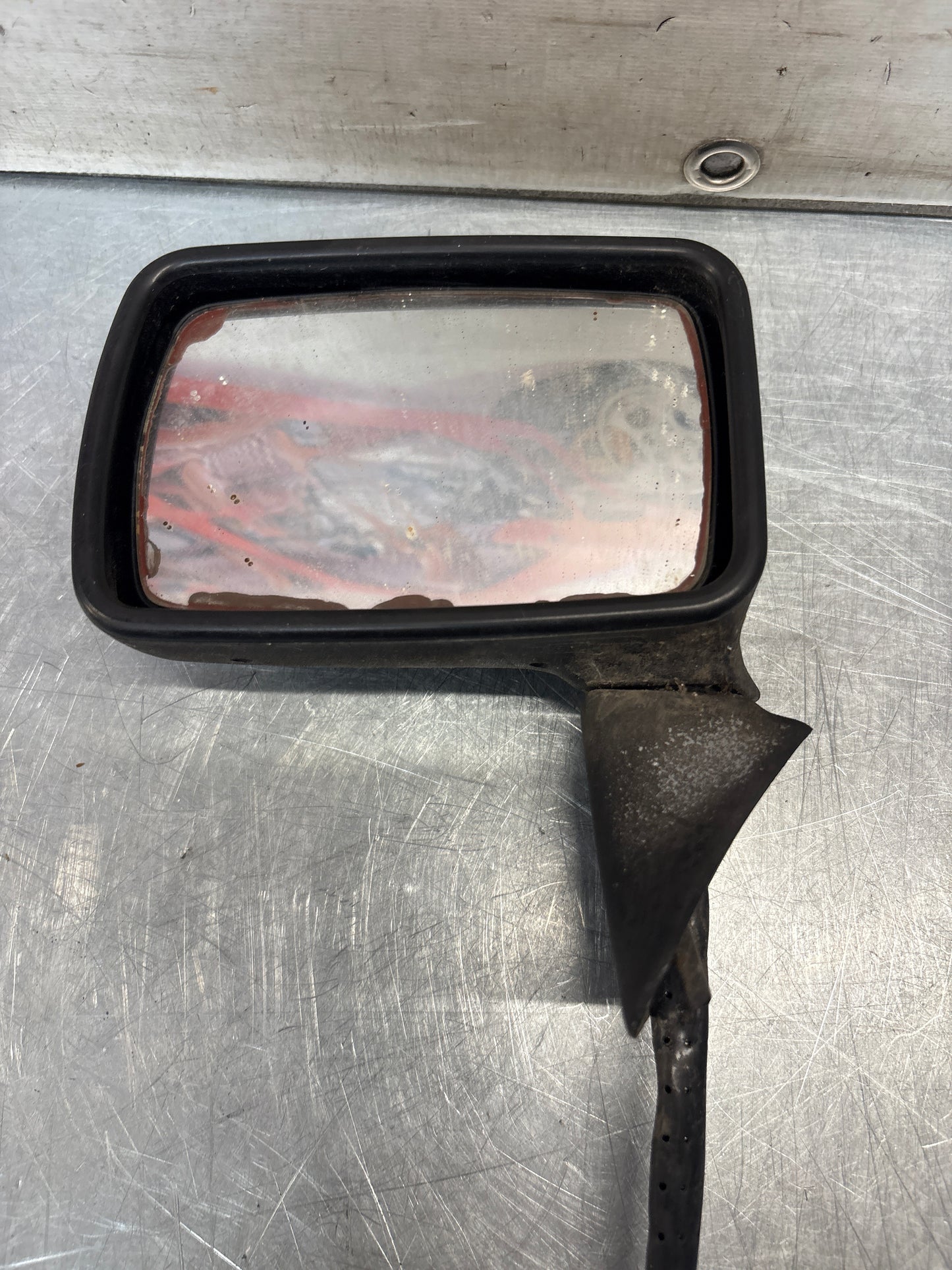 Porsche 924 early left side mirror, used