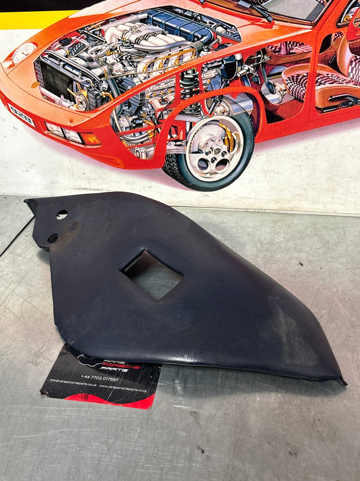 Porsche 928 Rear Seat Side Panel Left, cobalt blue, used 92852204104