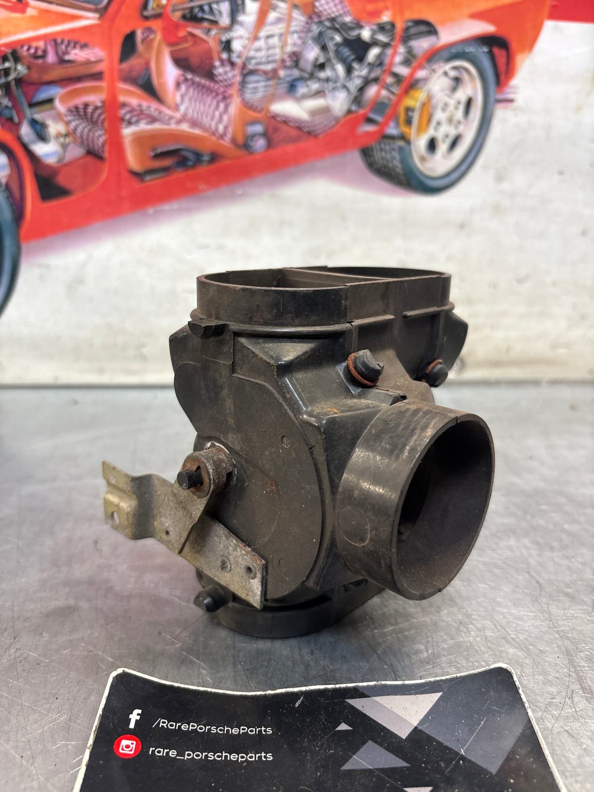 Porsche 914 front right air control box, 91457115010 Used