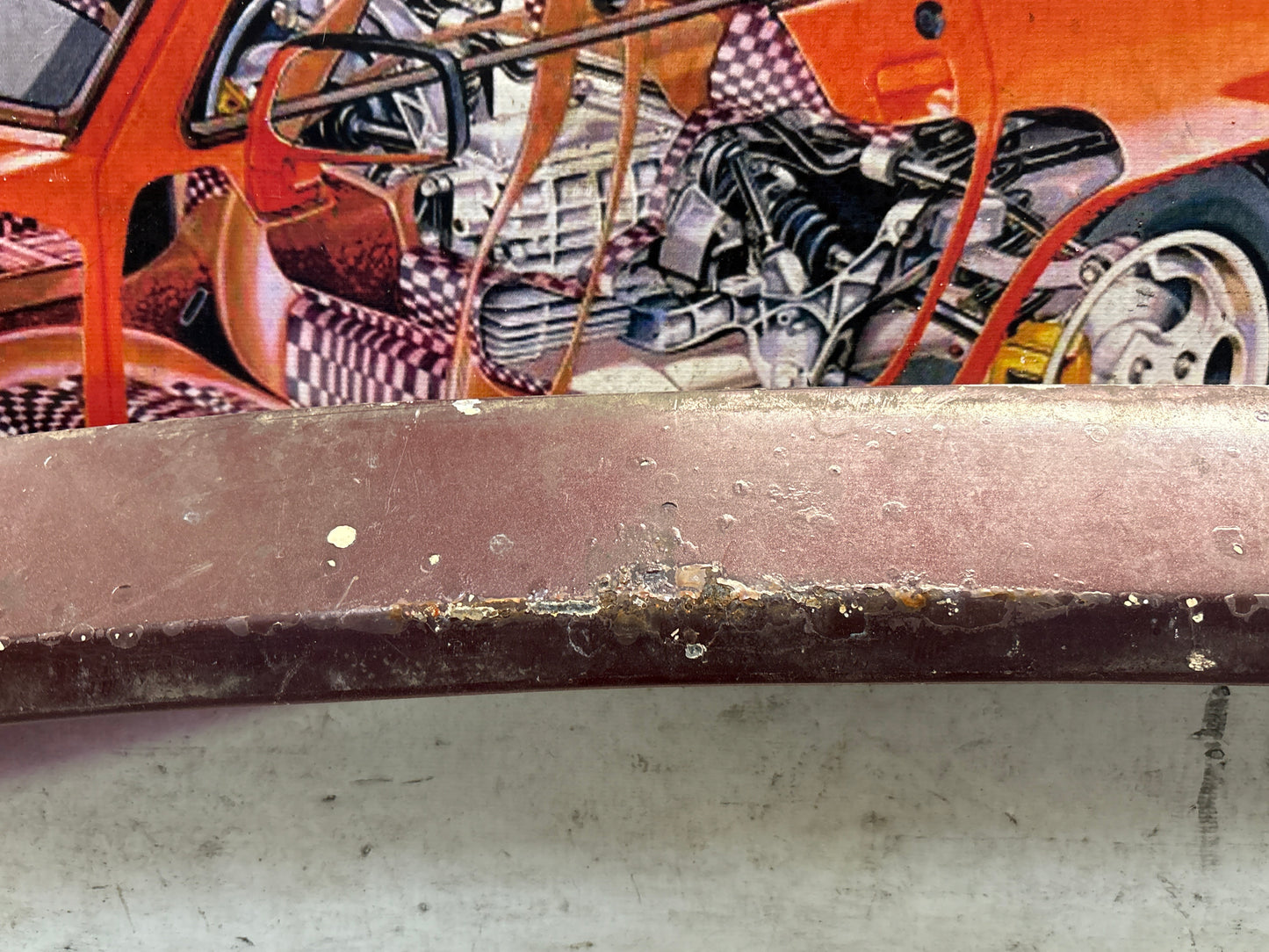 Porsche 928 LHD wiper cover panel, used 92855911702