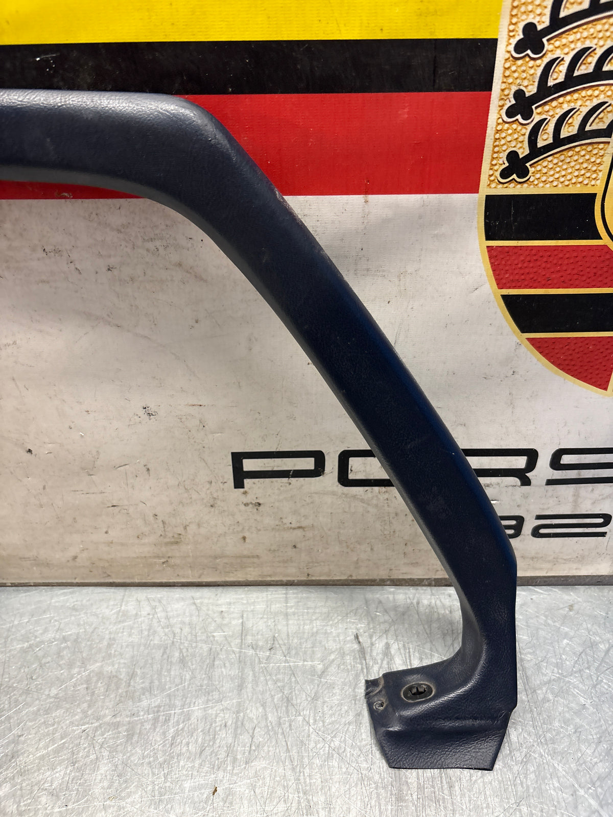 Porsche 928 right, off side door upper frame surround trim, marine blue 92855502602, used