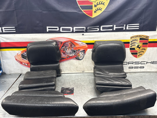Porsche 928 black leather rear seat set, used