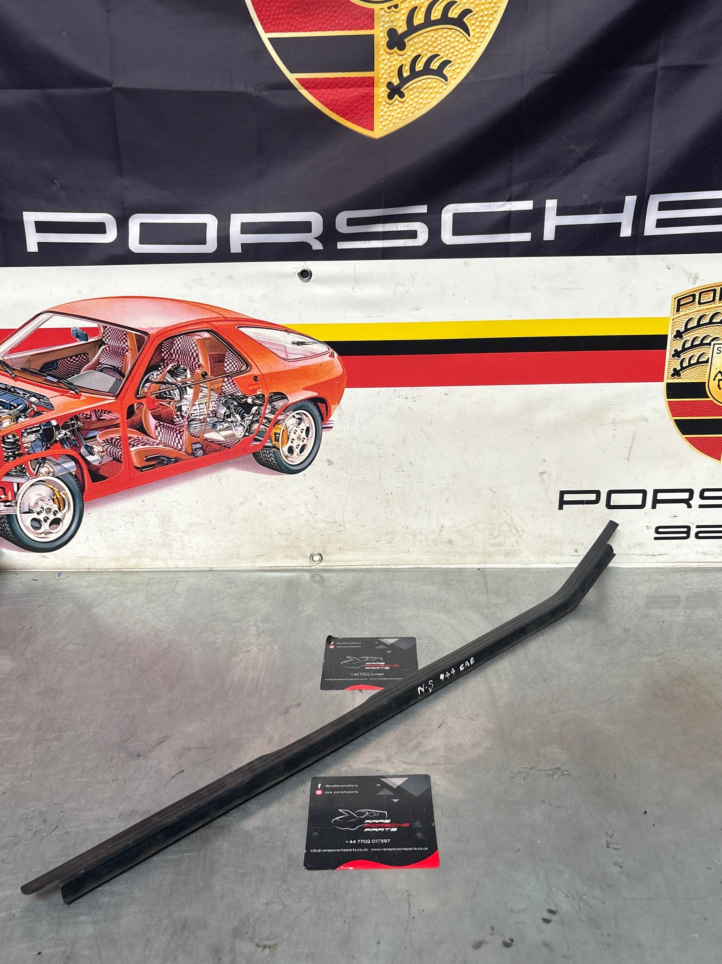 Porsche 944 convertible, cabrio left sill trim, scuff plate used 94455112100 no cracks