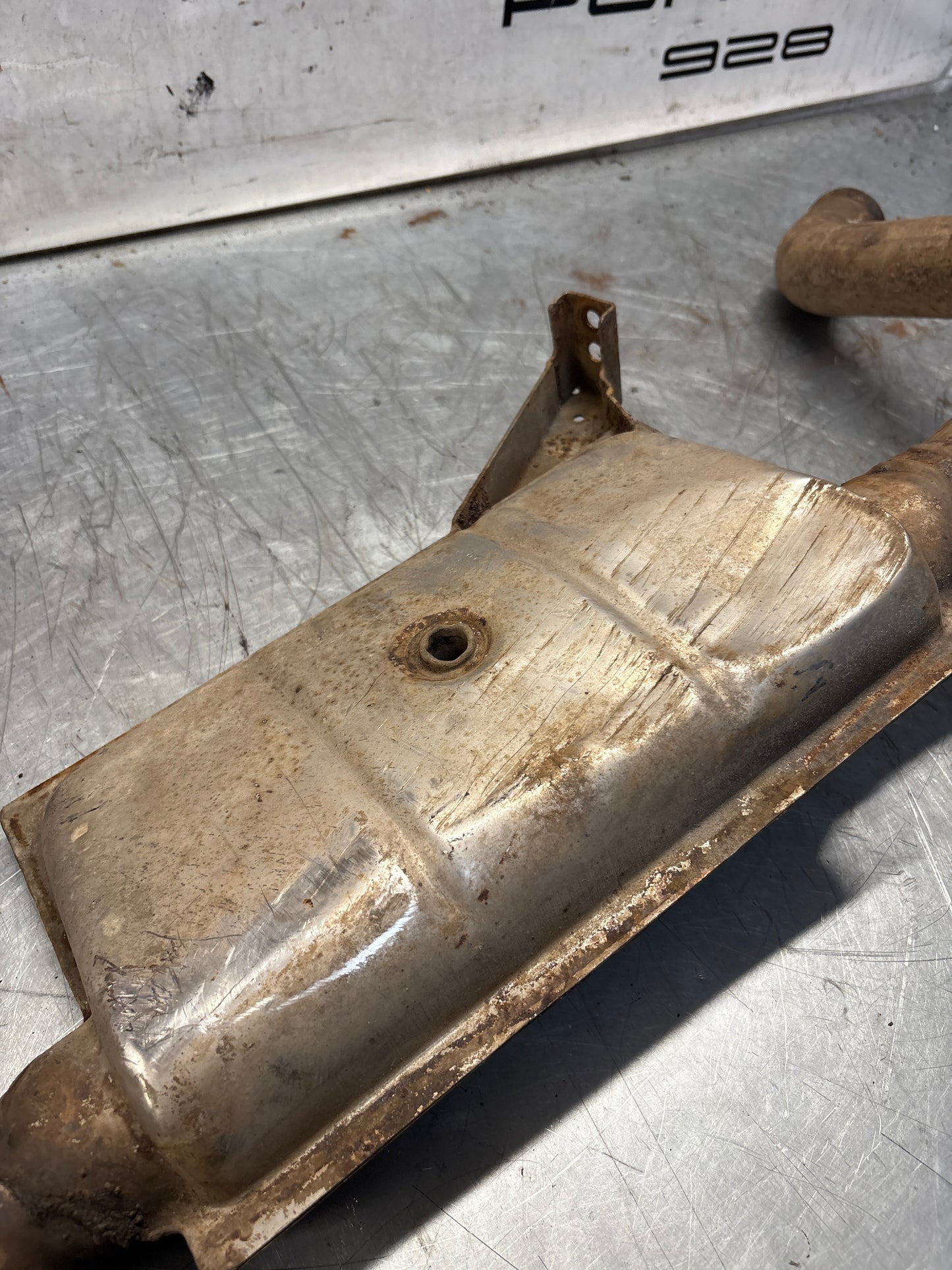 Porsche 928 S4 left middle silencer, used 92811109303