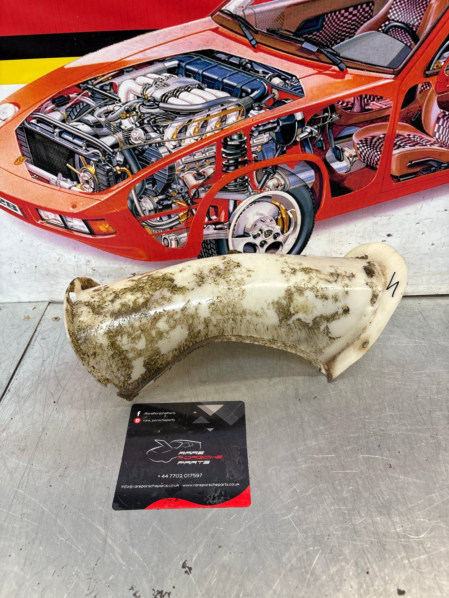 Porsche 924 76-79 filler neck cover, used 477201347C