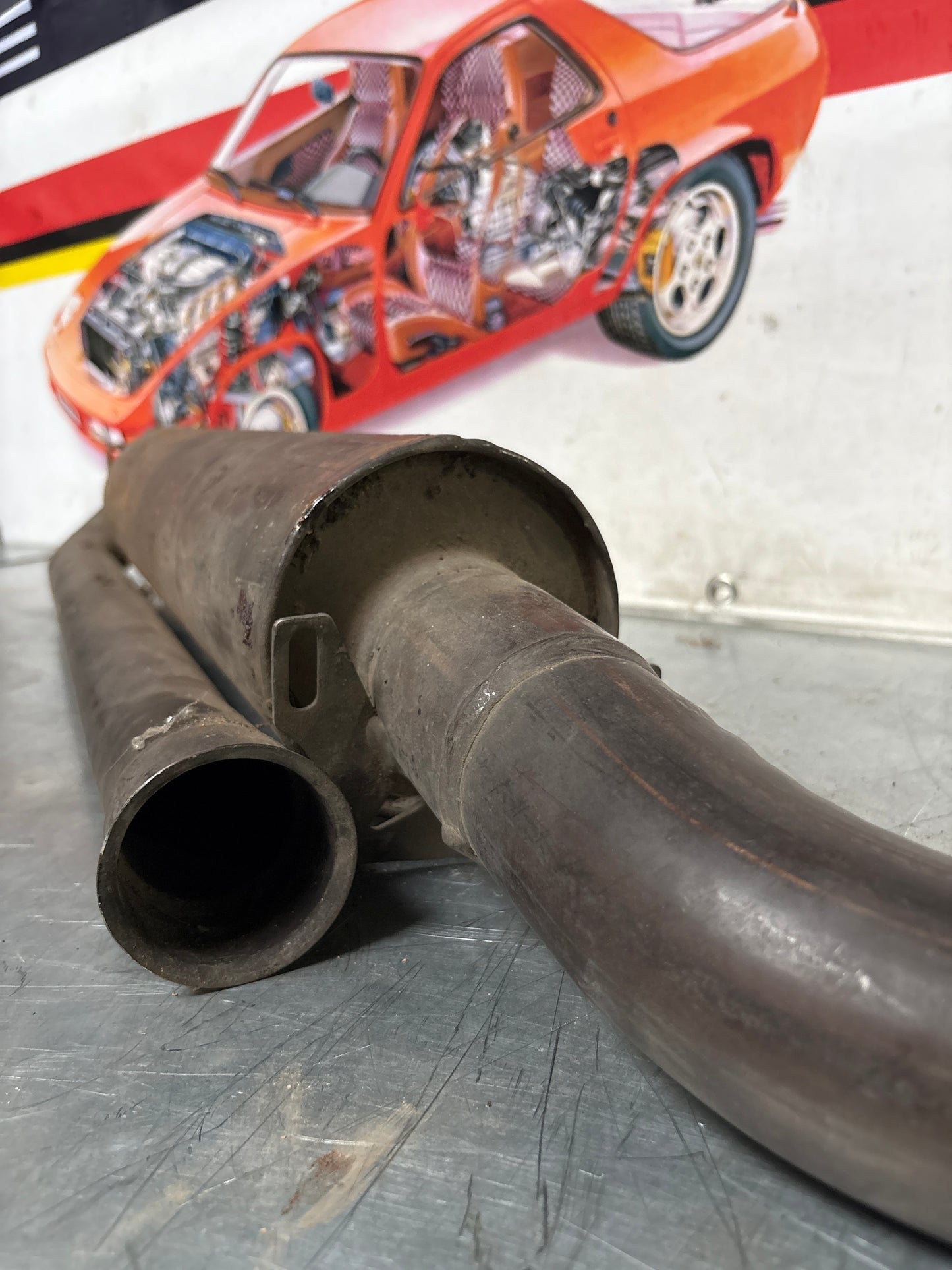 Porsche 944 Turbo front exhaust muffler 95111109303 used
