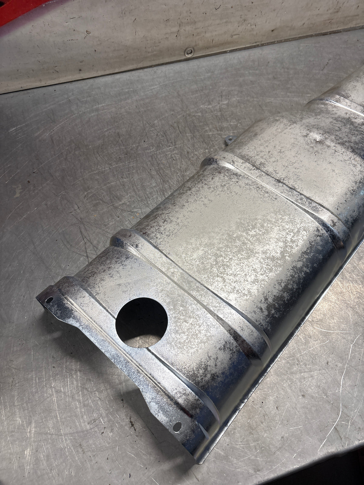 Porsche 928 heat protection plate, later type 92850449101, refurbished