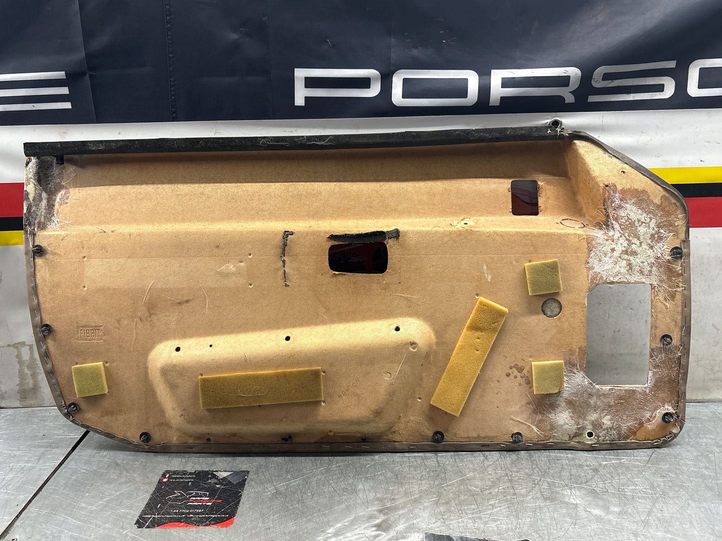 Porsche 924 brown/beige electric window door card, right, off side 477867012 used