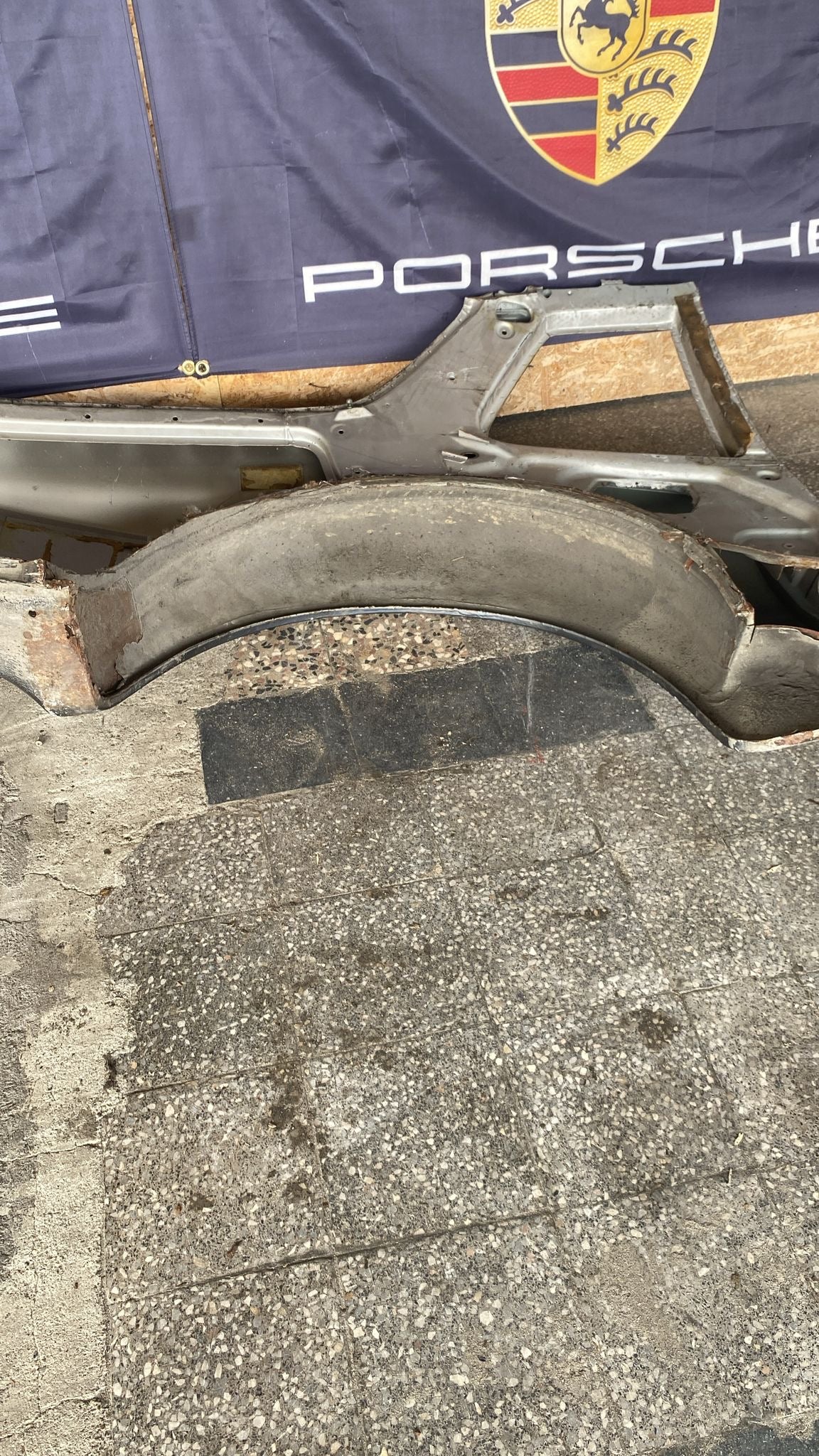 Porsche 944 left side cut, rear fender, 94450390303 with some rust