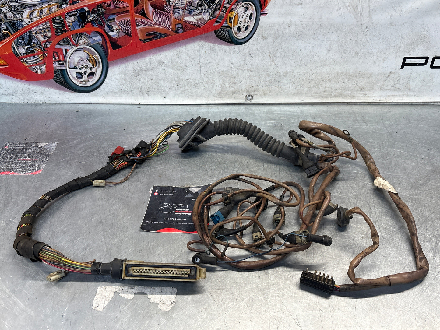 Porsche 944 late dashboard loom for 2.5 N/A, No oil level sensor 1986-, used 94460702101