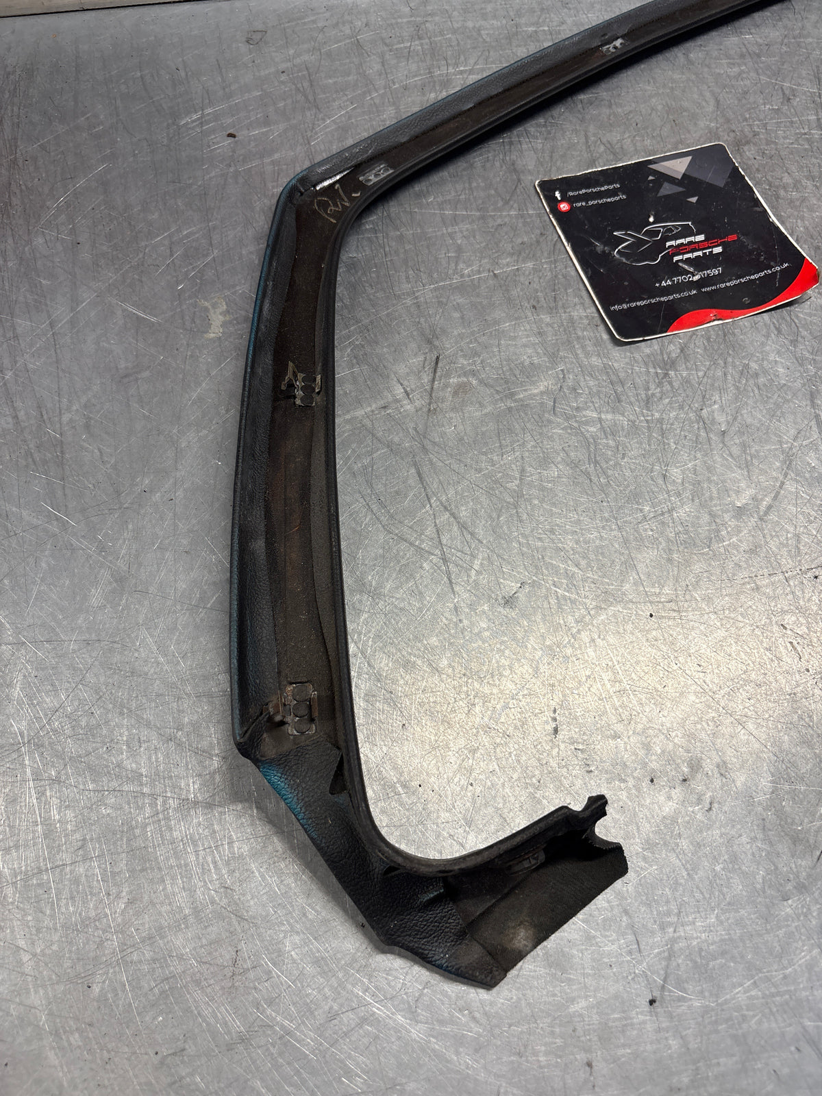 Porsche 928 right, off side door upper frame surround trim, black 92855502602, used