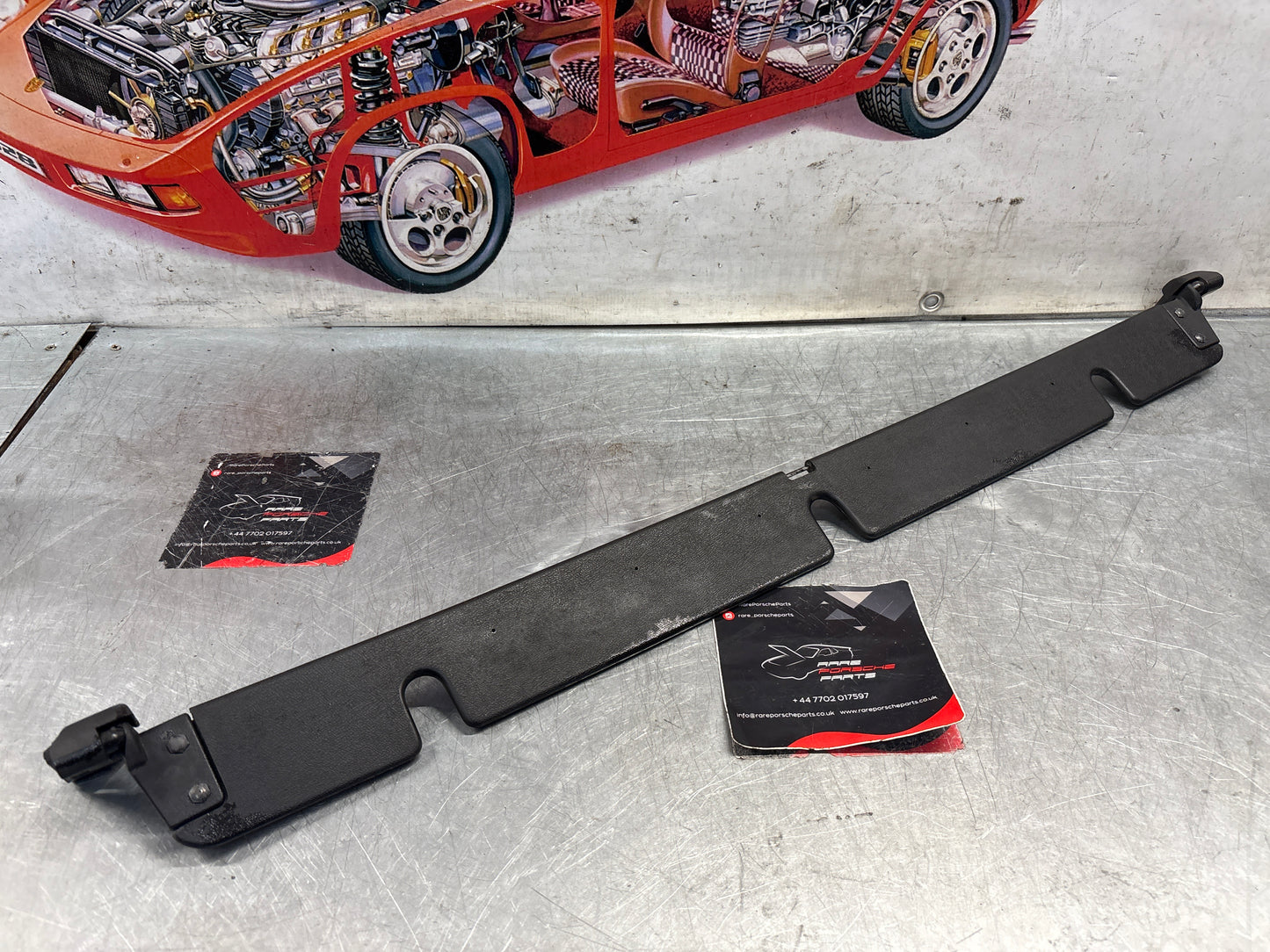 Porsche 924/944/968 Sunroof Air Deflector, with hinges, used  94456409300 / 477871681 / 477871682