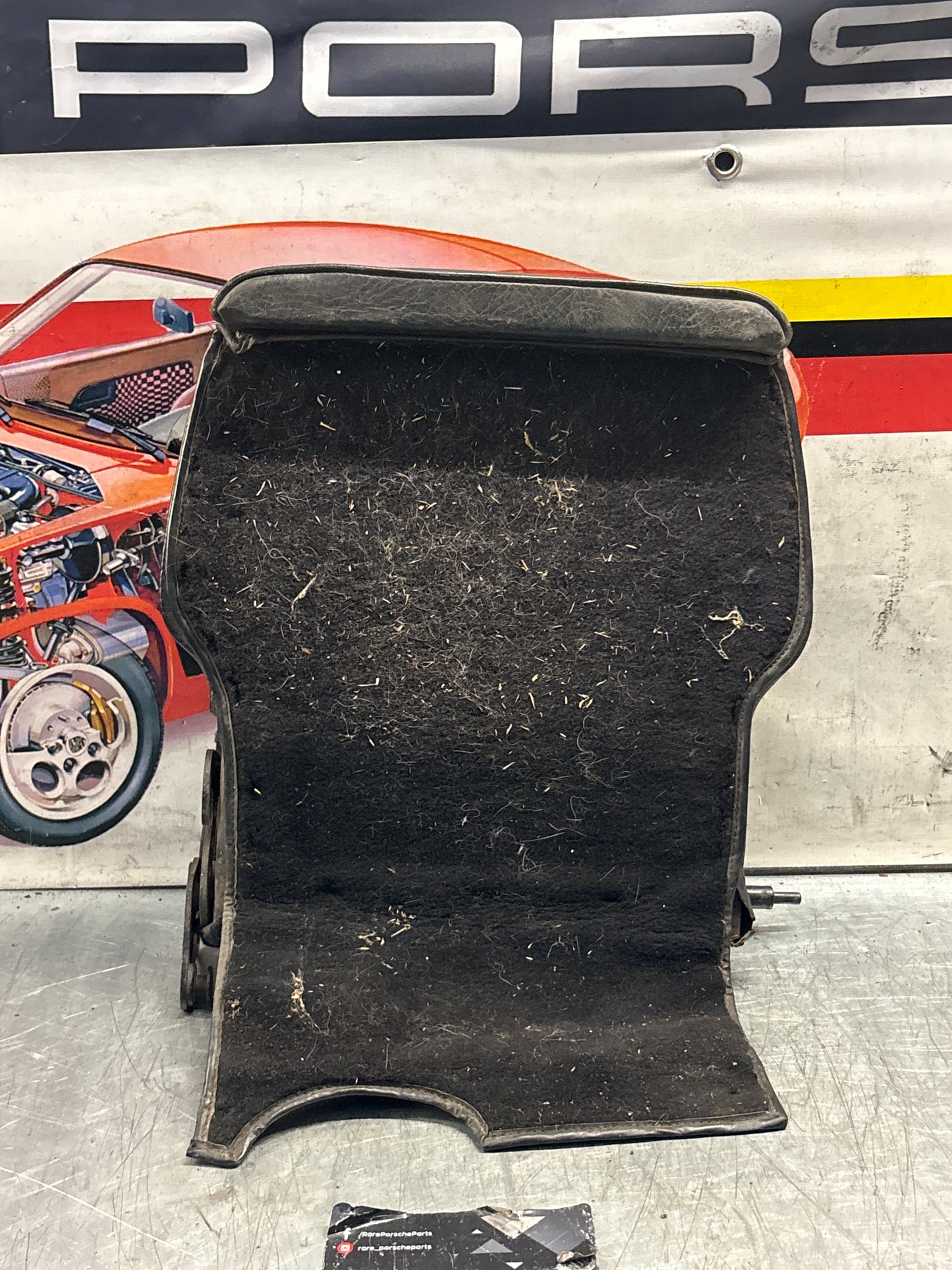 Porsche 928 rear left seat backrest, black, leather-velour used 92852203752